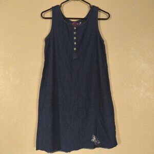 Vintage City Blues Petites Denim Overall Dress Women's Small